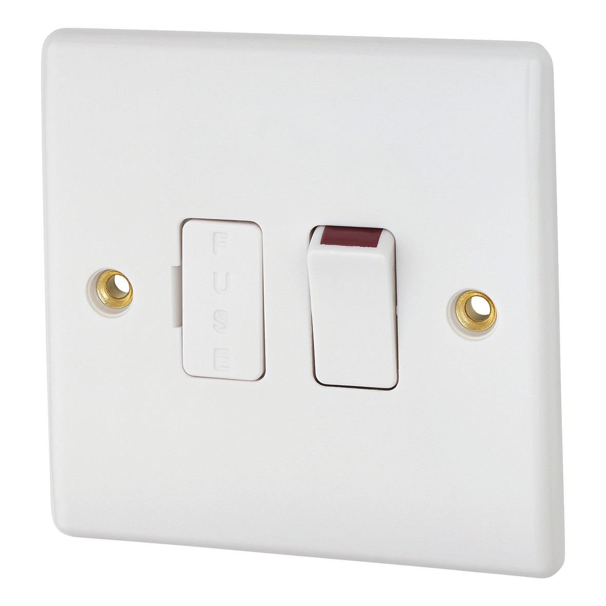 13A Fused Connection Unit Switched And Fused - White - Round Edge 135095