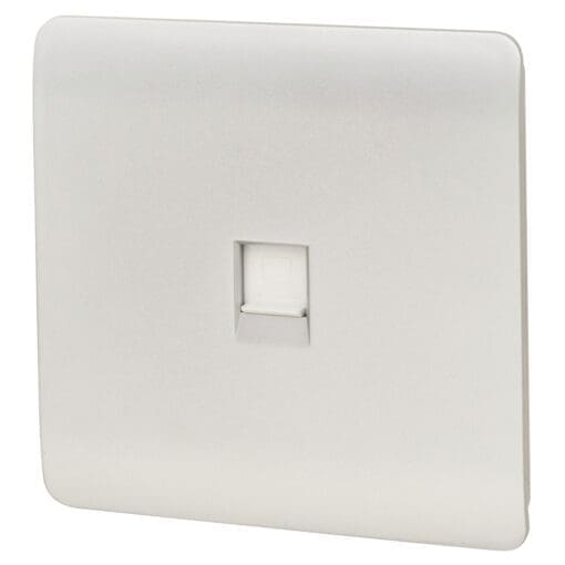 Trendi 1 gang Cat 5 / 6 RJ45 PC Socket - Silver 144472