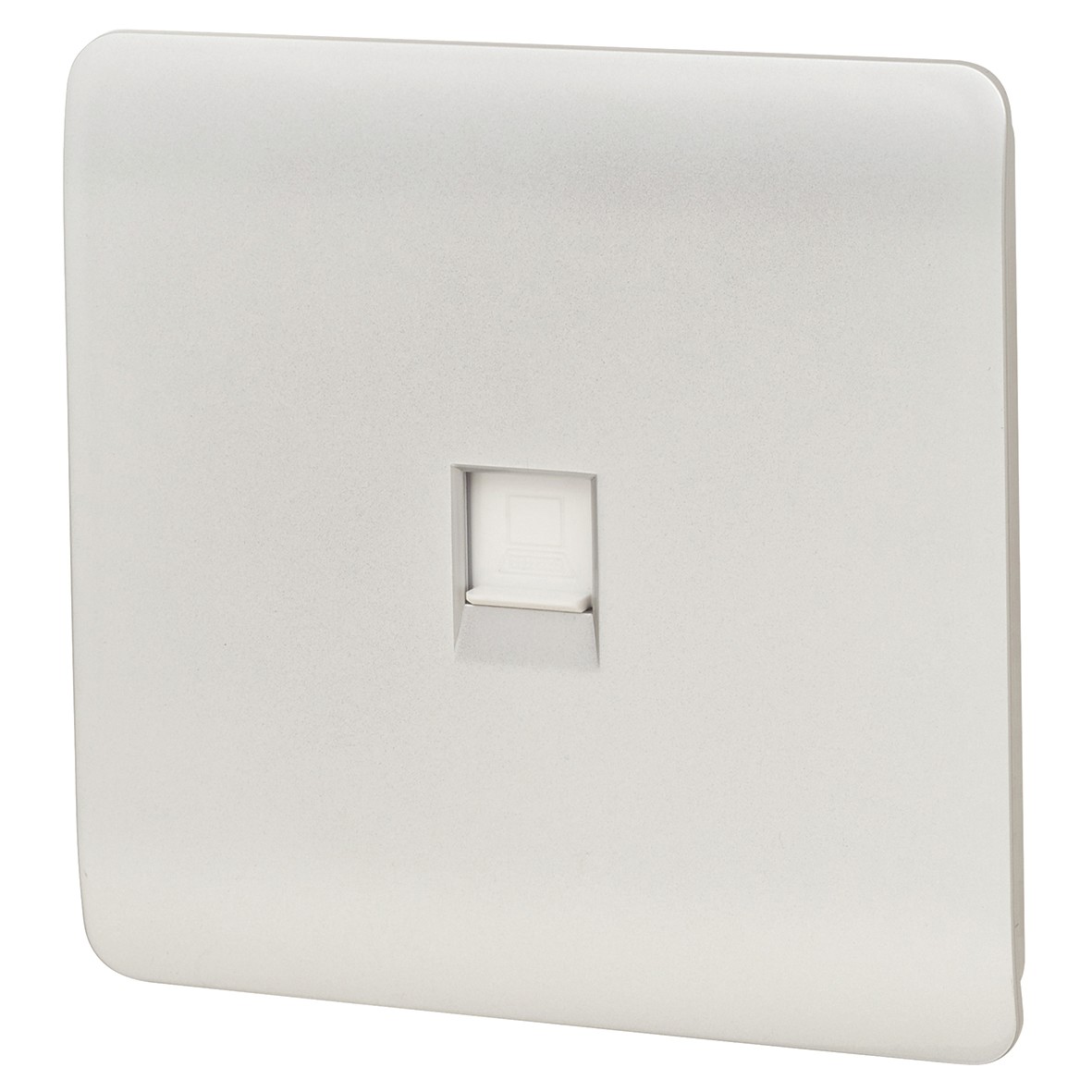 Trendi 1 gang Cat 5 / 6 RJ45 PC Socket - Silver 144472