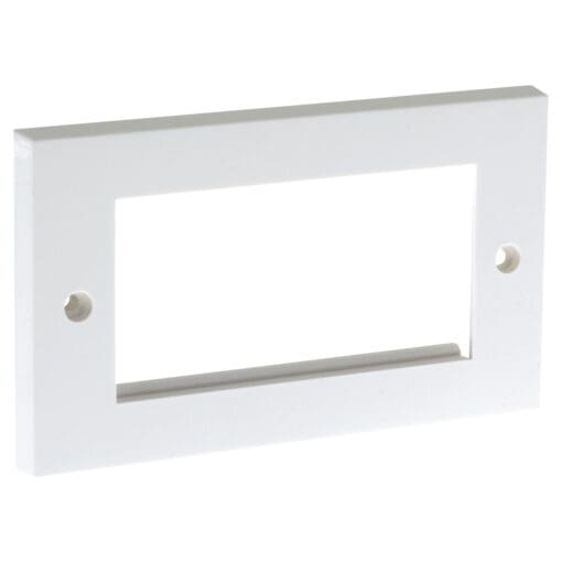 10x Faceplate Flat Double Gang 4x Euro White (H)86mm x (W)146mm 150044