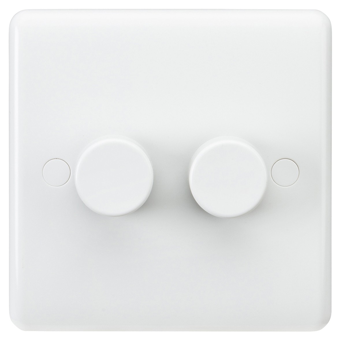 Knightsbridge 3-100W 2 Gang 2 Way Push On/Off Rotary LED Dimmer Switch 154343