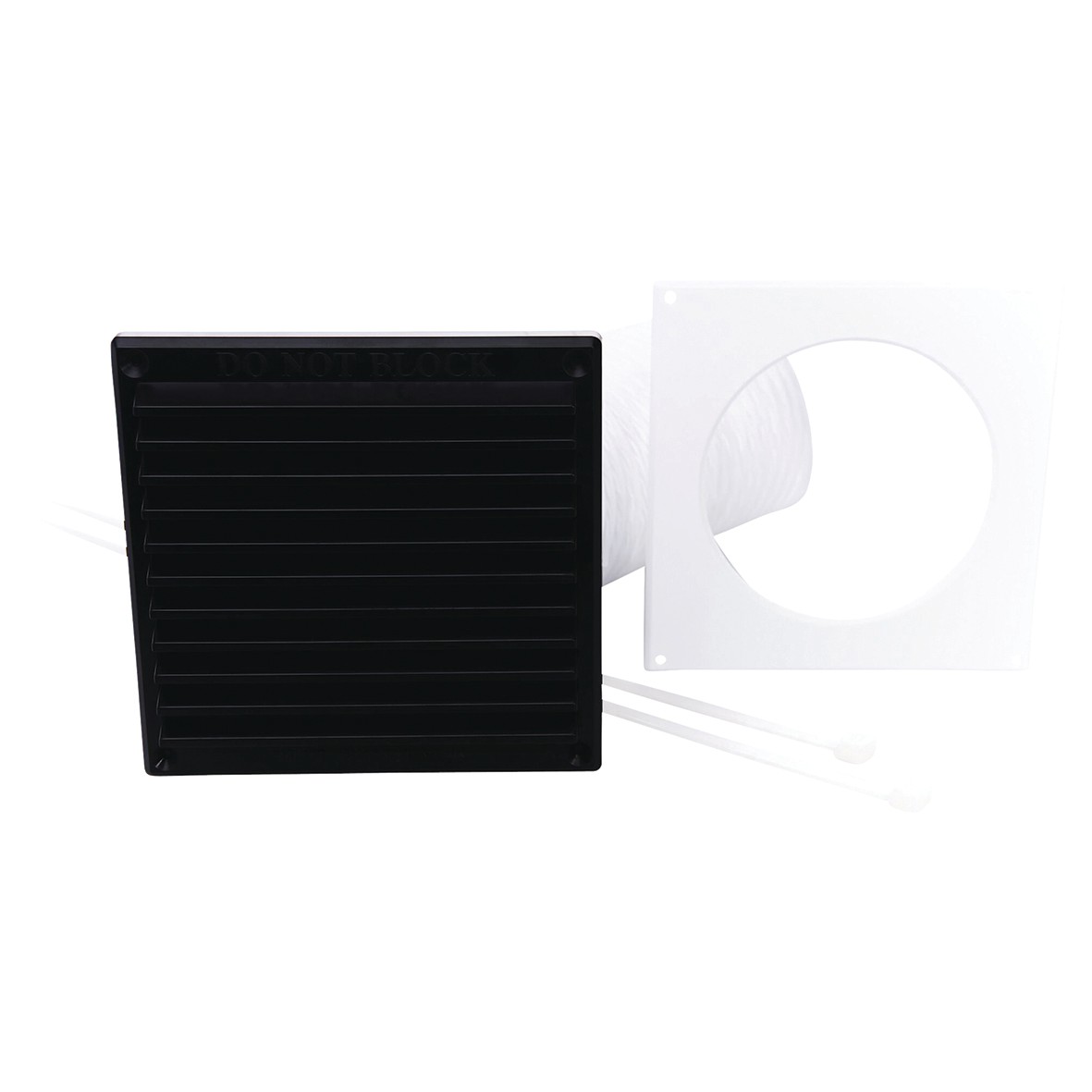 Rytons 100mm Venting Kit with 6 x 6 Louvre Grille (1m L Duct) - Black 157118