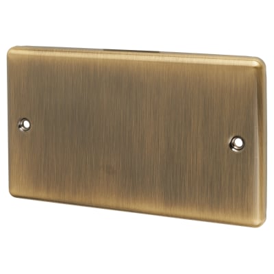 Eurolite Enhance Decorative 2 Gang Blanking Plate - Antique Brass 166033