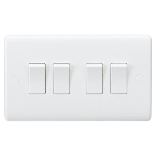 Knightsbridge 10AX 4 Gang 2 Way Light Switch - White 166885
