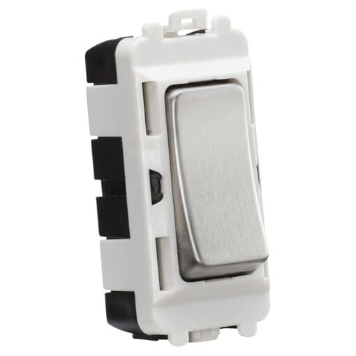 Knightsbridge 20AX 2 Way Single Pole Grid Switch - Brushed Chrome 168075