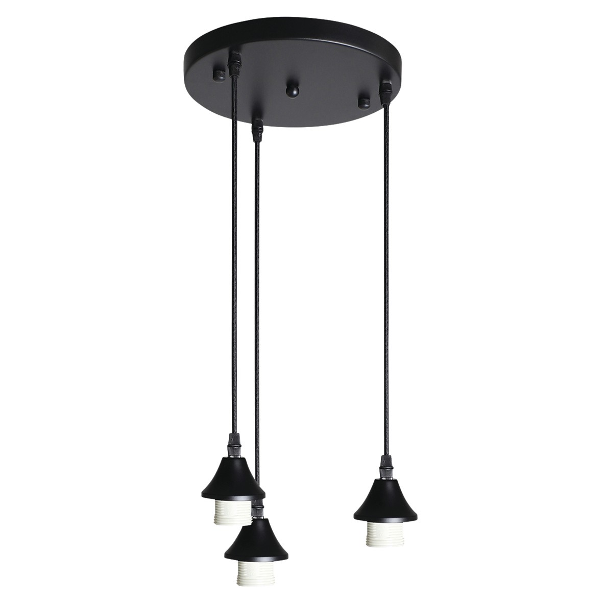 Altro Milano 3 Ceiling Pendant Light - Matt Black 168492