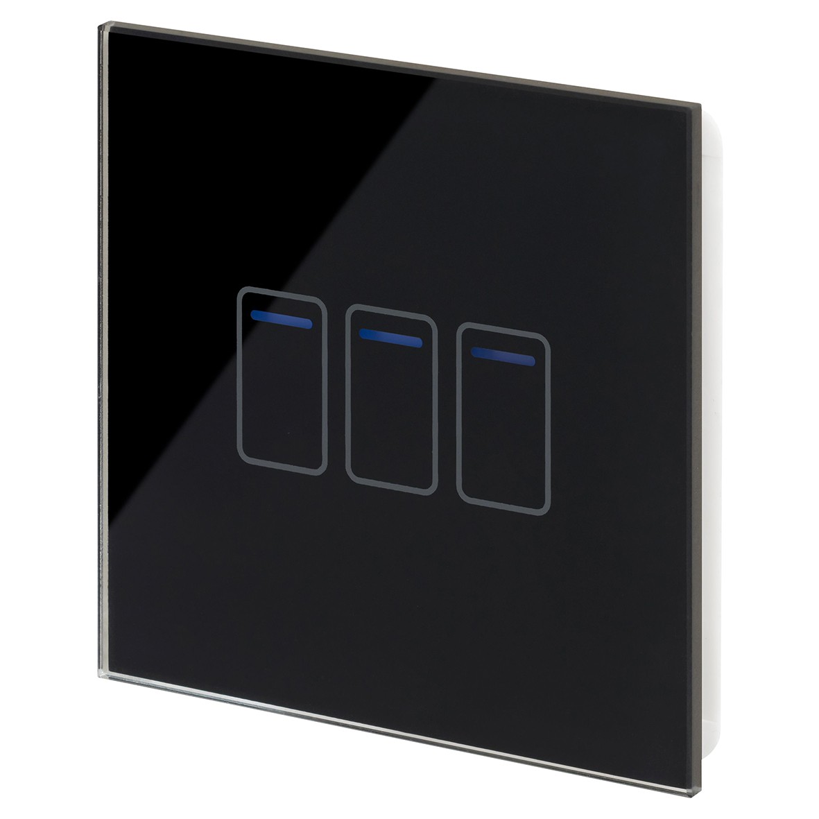 Retrotouch Crystal+ 3 Gang Wi-Fi Smart Touch Light Switch - Black 169377