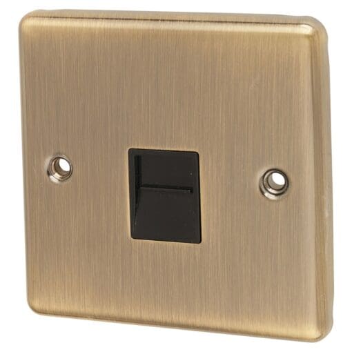 Eurolite Enhance Decorative 1 Gang Slave Telephone Socket - Antique Bra 169806