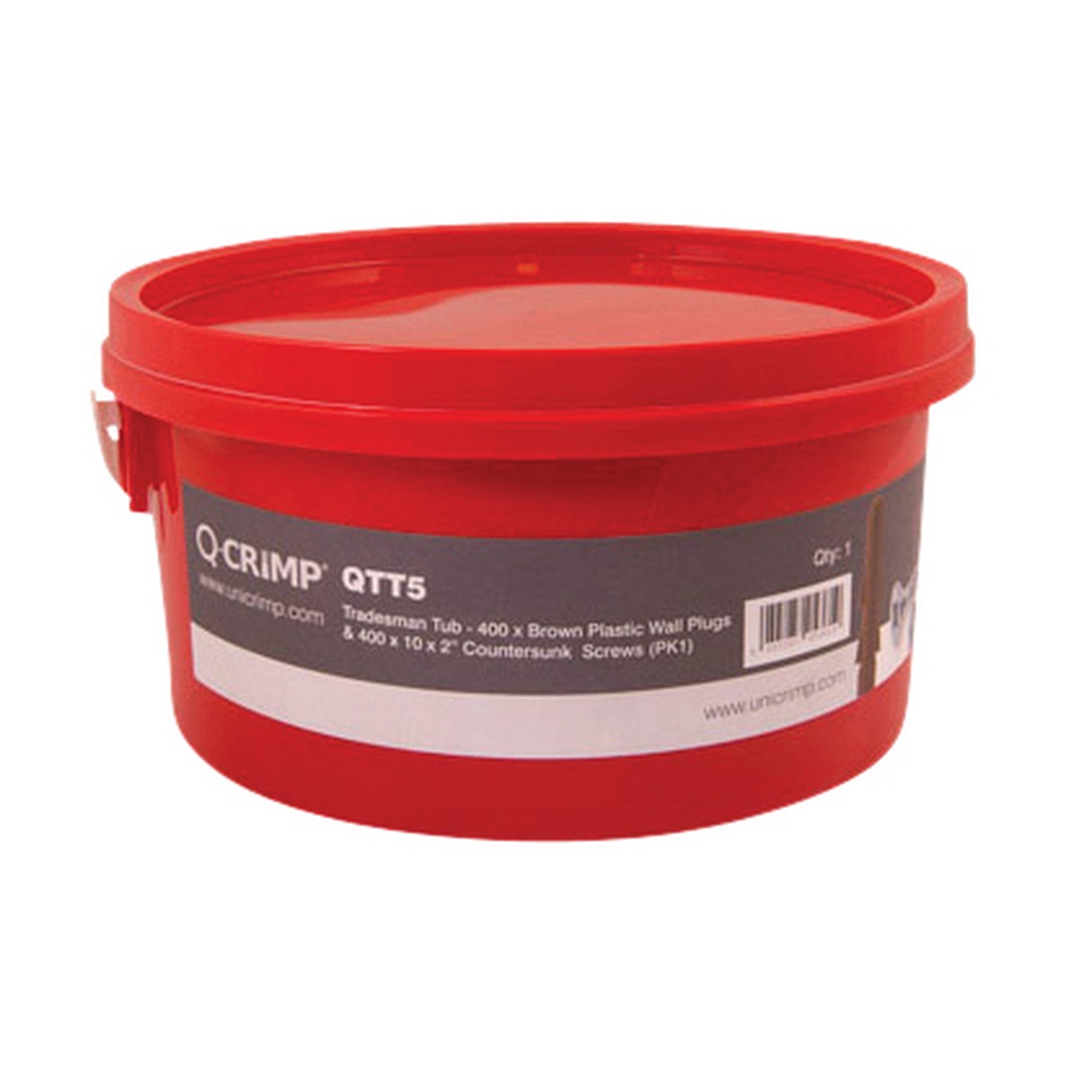 Unicrimp Wallplugs and Countersunk Screws - 10 x 2" - Brown - Tub 172031