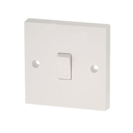 10x BG 10A 1 Gang 1 Way Plate Switch - White 178110