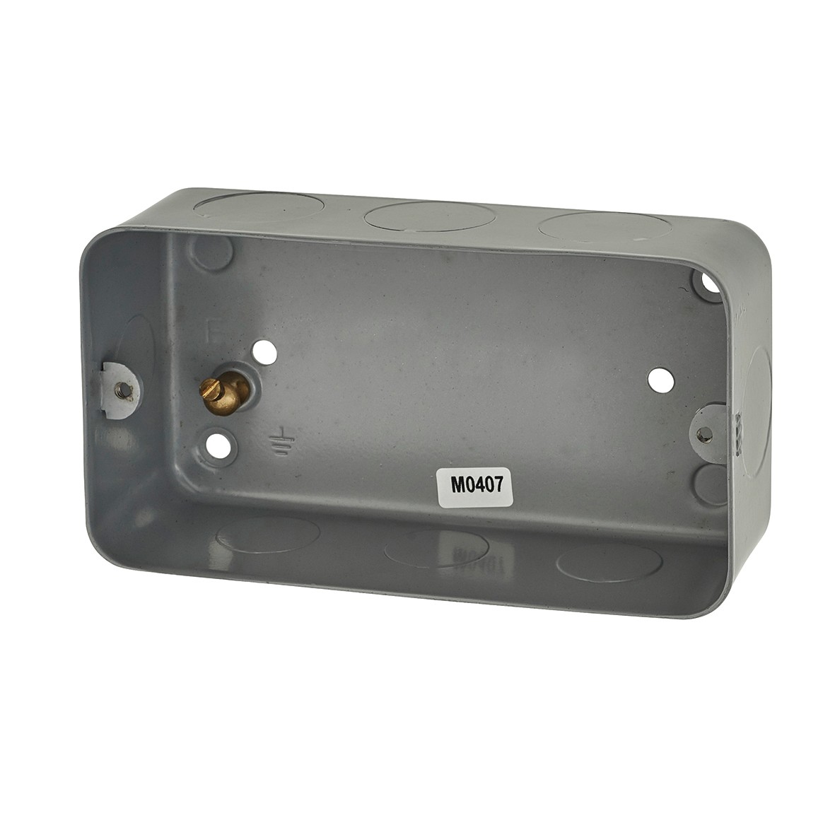 MK 2 Gang Grid Switch Flush Back Box - 40mm - Grey 178915