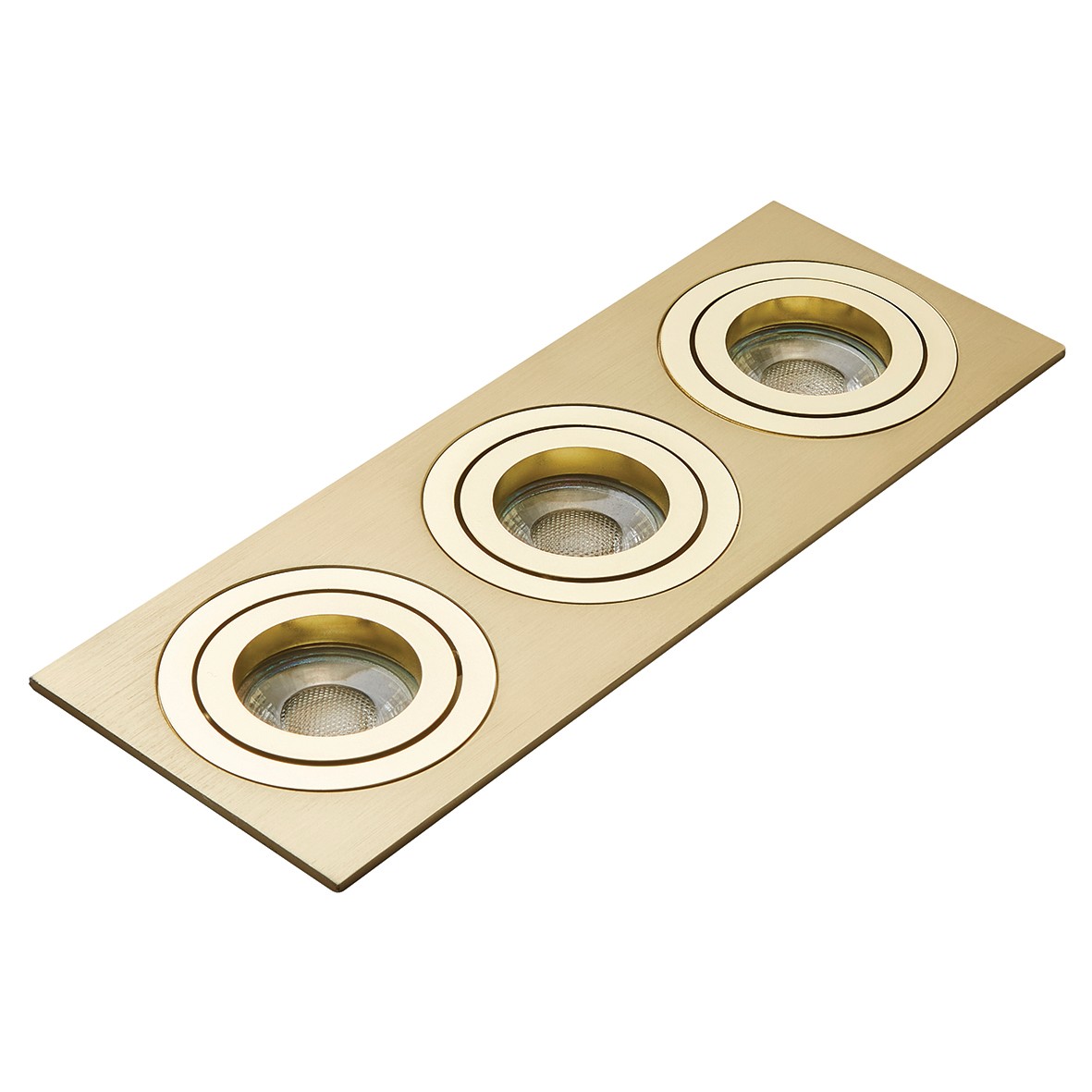 Forum Pasto LED Triple Square Adjustable Downlight - Satin Brass 180261
