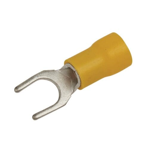 Crimp Insulator Fork - 5mm - Yellow - Pack 50 1804674