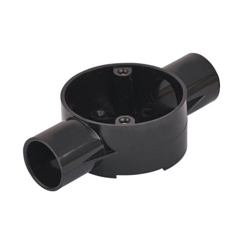 10x PVC Conduit Through Box - 20mm - Black 181275
