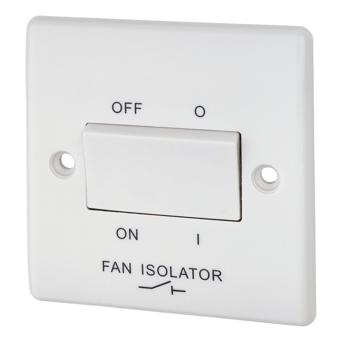Triple Pole Fan Isolator - White - Round Edge 183603