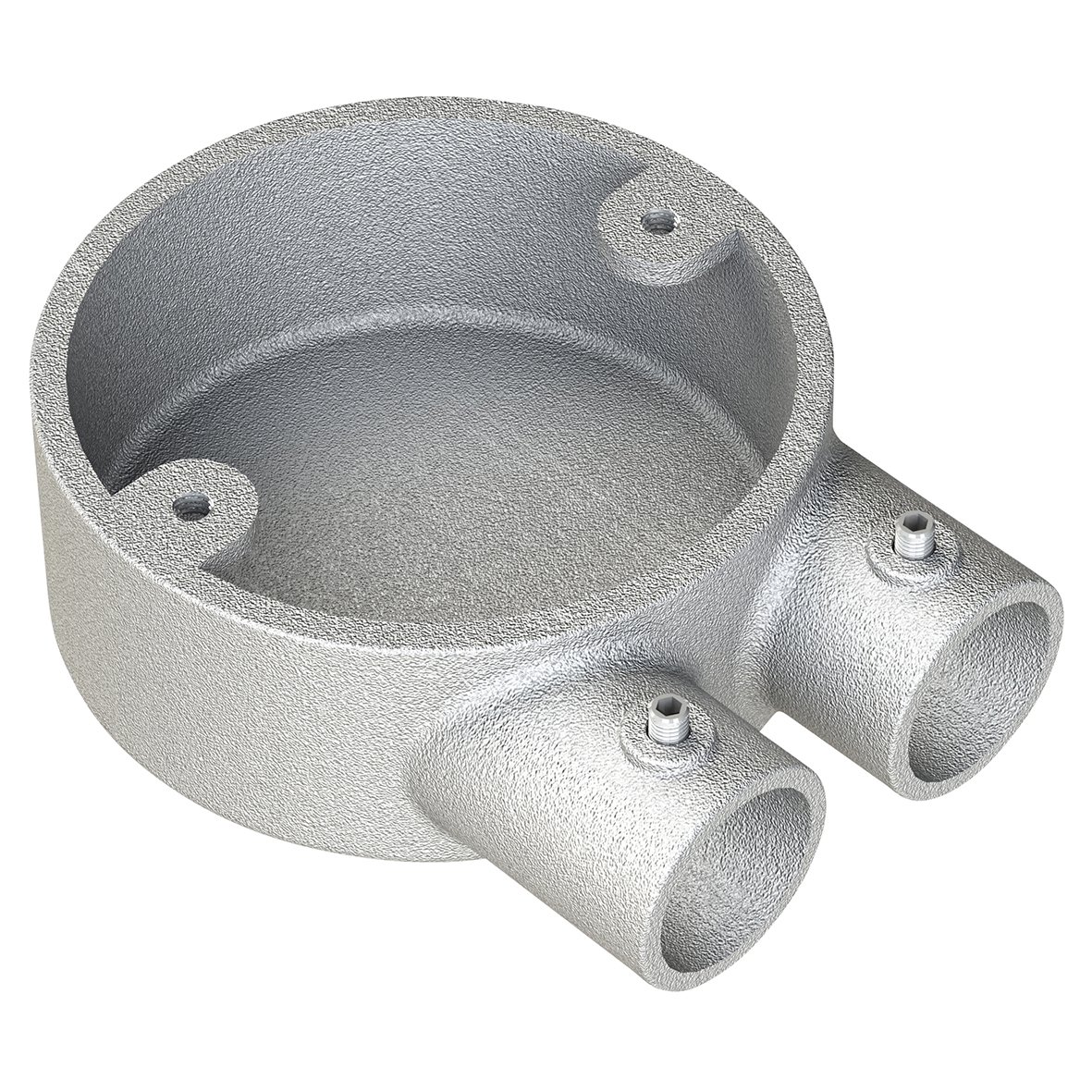 5x Metpro Conlok Steel Conduit 2 Way U Terminal Box - 20mm - Galvanised 187015