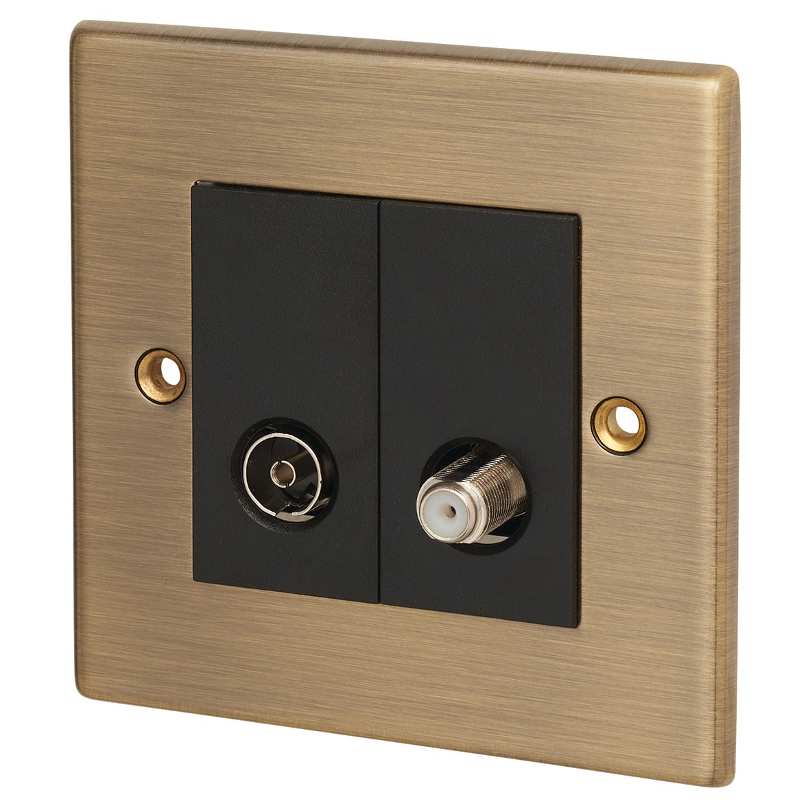 Hamilton Hart 2 Gang Non Isolated TV & SAT TV 2 in/2 Out Outlet-Ant 188049