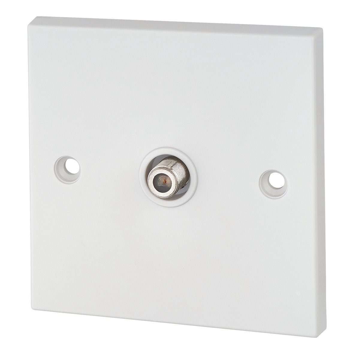1 Gang Satellite Socket - White - Square Edge 190719