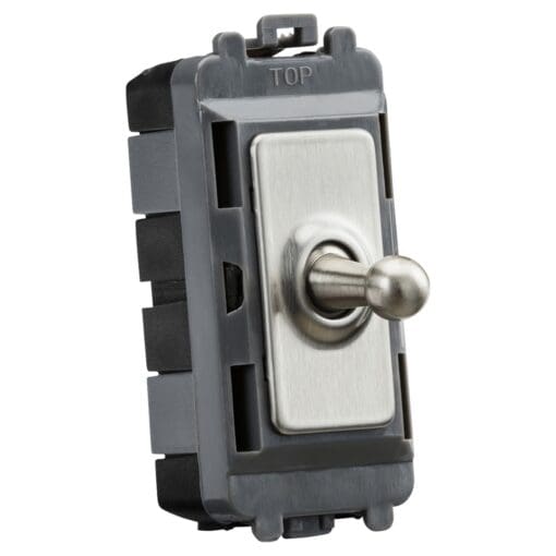 Knightsbridge 20AX Intermediate Toggle Grid Switch - Brushed Chrome 193930