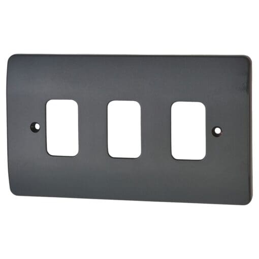 5x MK Logic Plus 3 Gang Front Plate - Graphite 195641