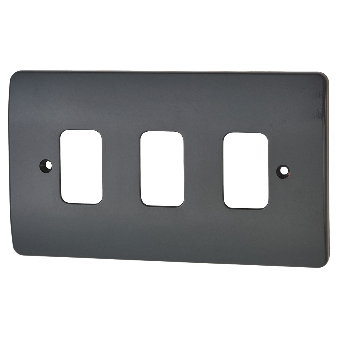 5x MK Logic Plus 3 Gang Front Plate - Graphite 195641