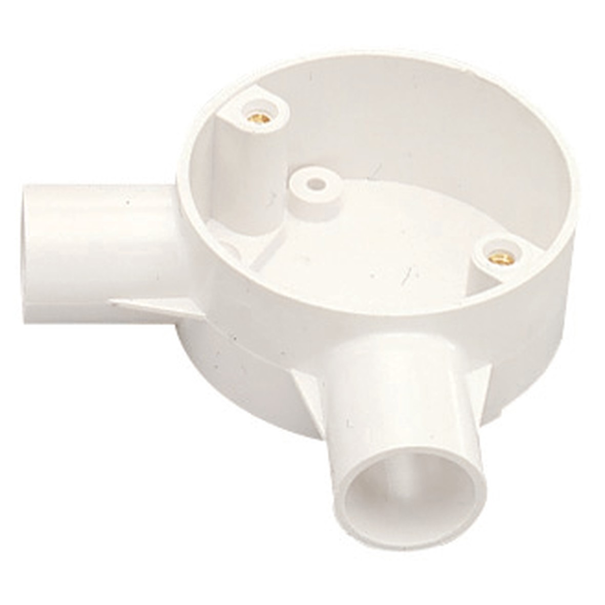 MK 2 Way Angle Circular Box 25mm - White 196926