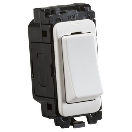 Knightsbridge 20AX 1 Way Single Pole Curved Edge Grid Switch - White 201386