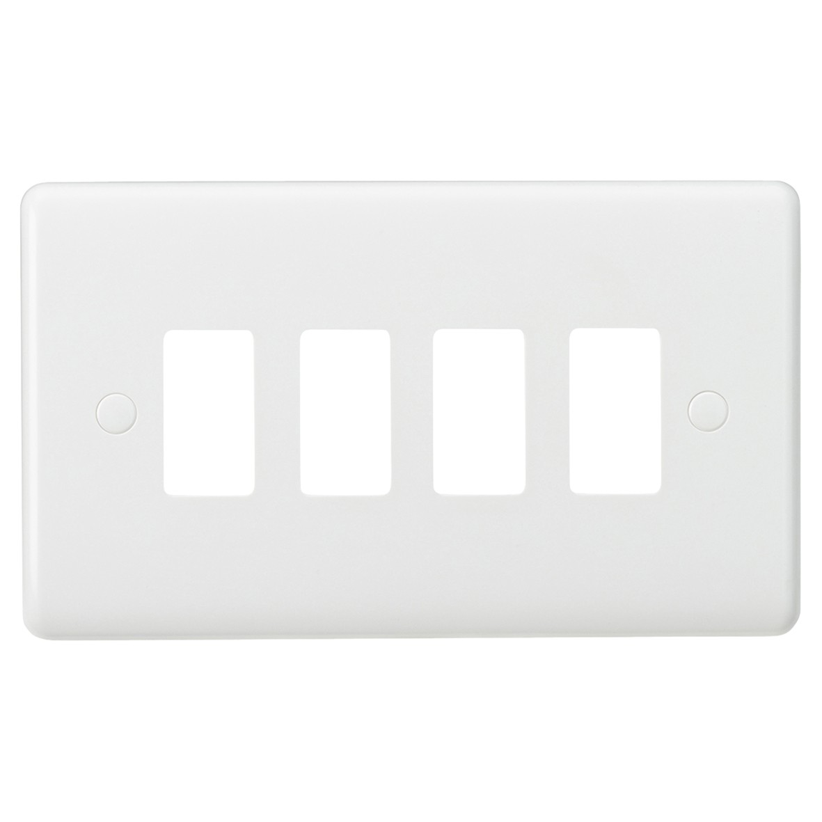 Knightsbridge 4 Module Curved Edge Grid Switch Faceplate - White 206428