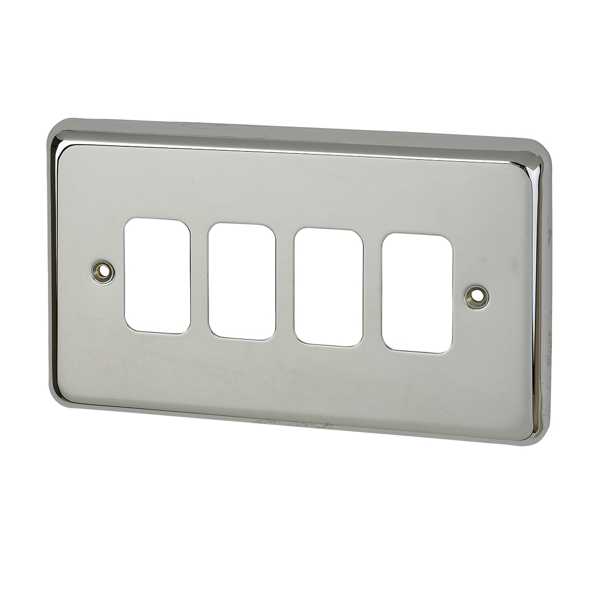 MK 4 Gang Grid Front Plate - Polished Chrome 207694