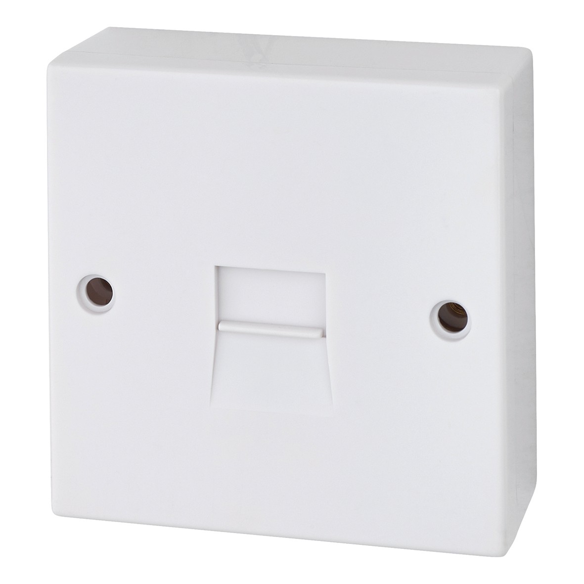 1 Gang Surface Mounted Telephone Socket Slave Screw Type - White 210502