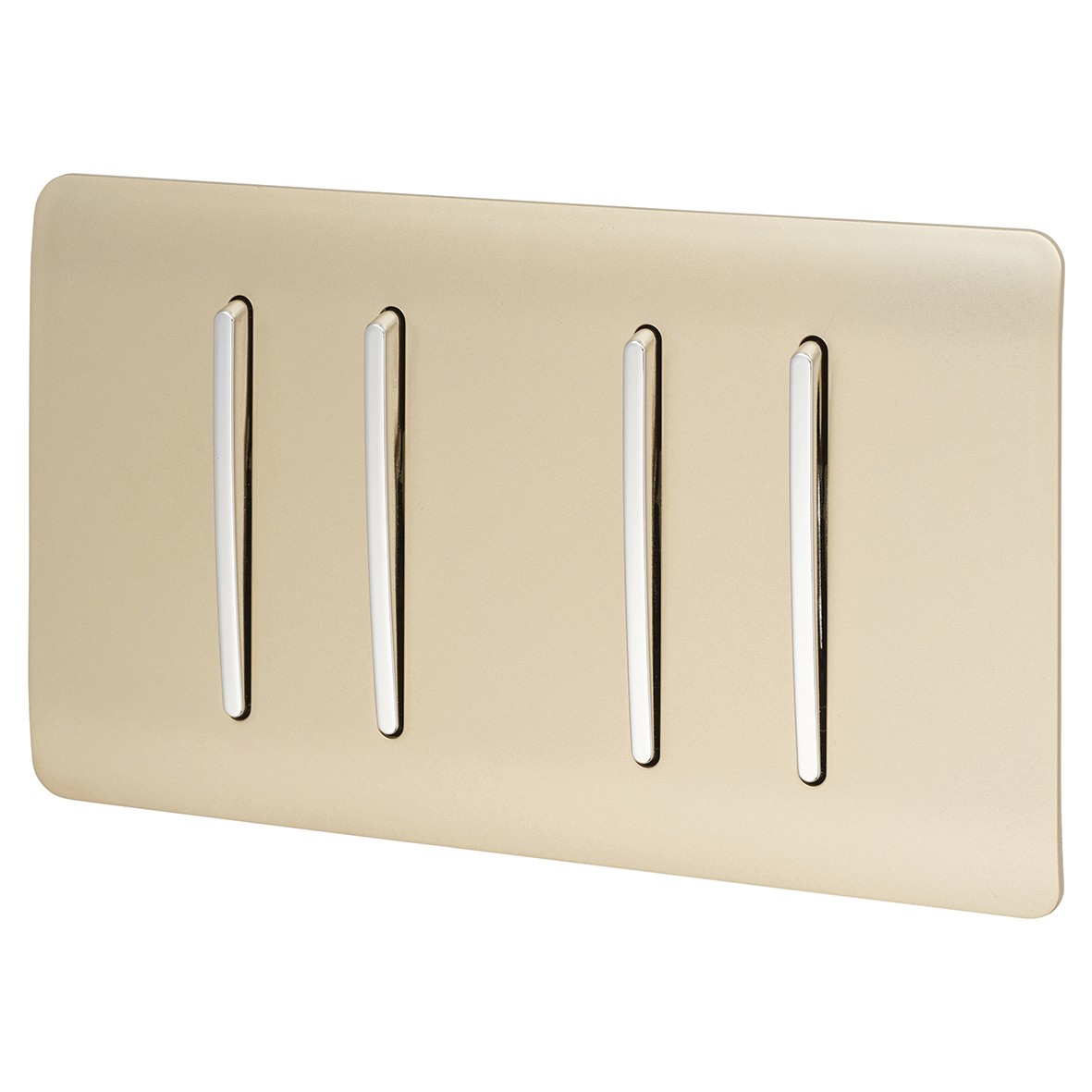 Trendi 10A 4 Gang 2 Way Twin Plate Screwless Switch - Gold 210633
