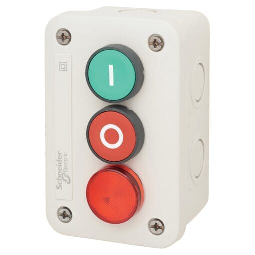 Schneider 230/240V Control Station Green Push Button 1 NO + Red Push Bu 215299