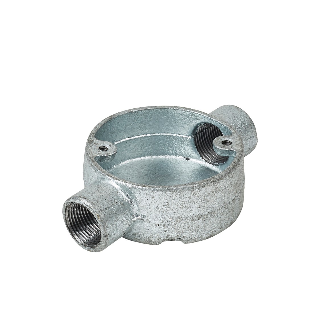 10x Steel Conduit Through Box - 20mm - Galvanised 215563