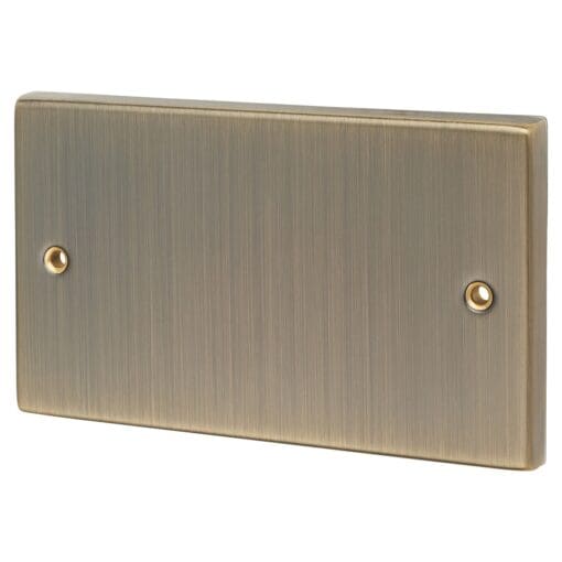 Knightsbridge 2 Gang Blanking Plate - Antique Brass 221366