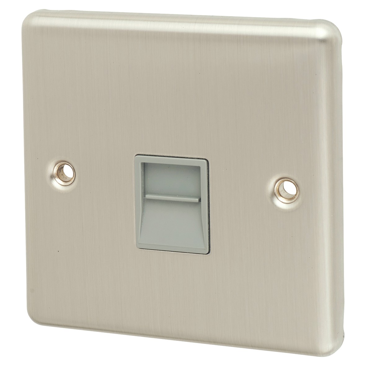 Eurolite Enhance Decorative 1 Gang Master Telephone Socket - Satin Stee 221744