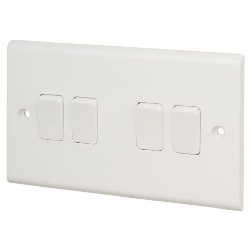 Deta 4 Gang 2 Way Switch - White 222925