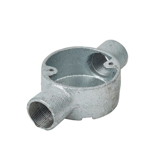 10x Steel Conduit Through Box - 25mm - Galvanised 226592
