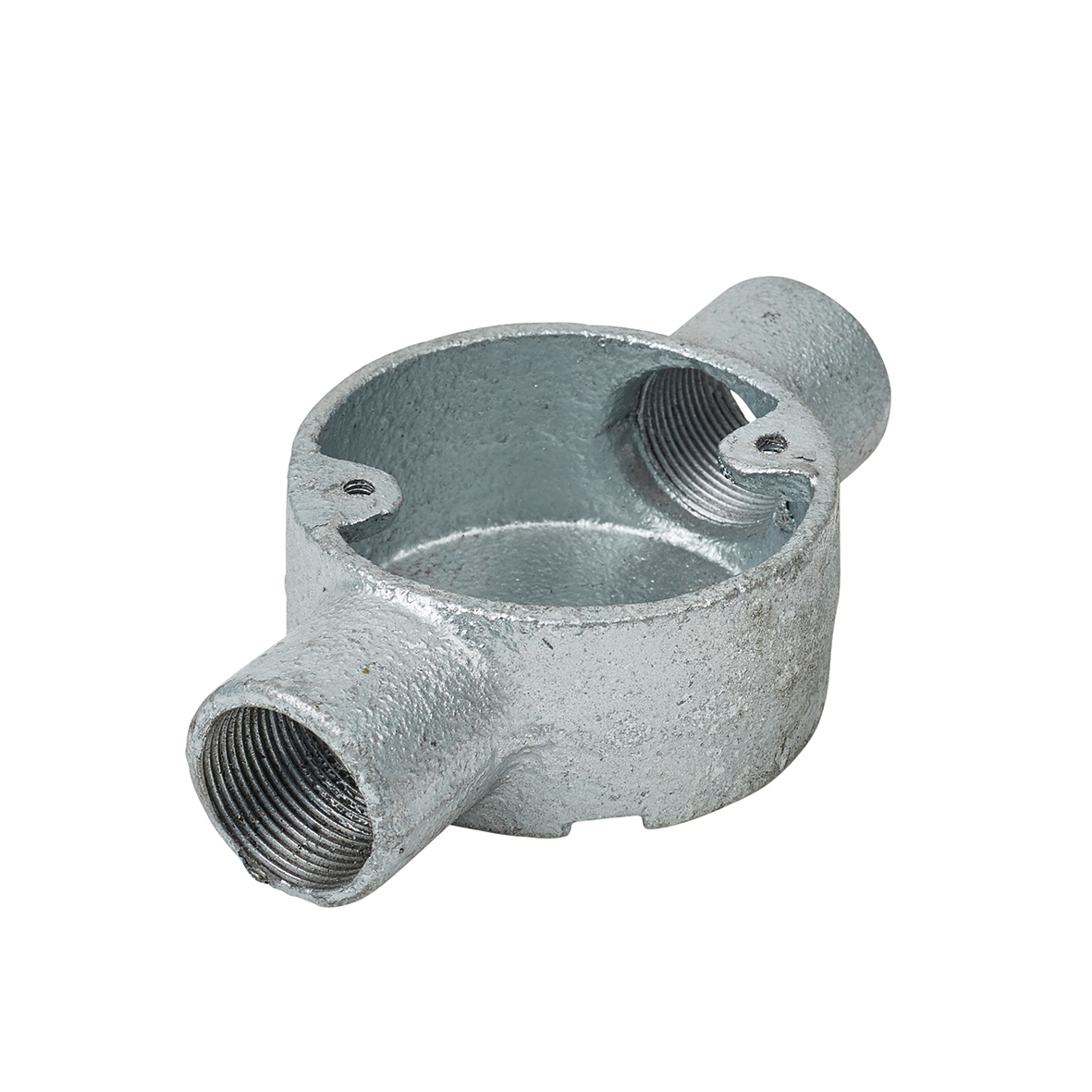 10x Steel Conduit Through Box - 25mm - Galvanised 226592