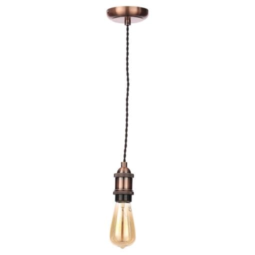 Forum Dale Single Light Pendant Set - Antique Copper/Black Cable 227499