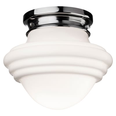 Altro Art Deco Decorative Flush Opal Glass Ceiling Light - Chrome 233631