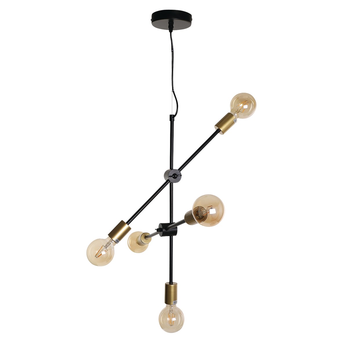 Altro Napoli Small 5 Light Ceiling Light with Adjustable Arms - Matt Bl 236294