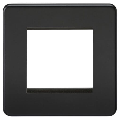 Knightsbridge 1 Gang 2 Module Euro Screwless Faceplate - Matt Black 240434