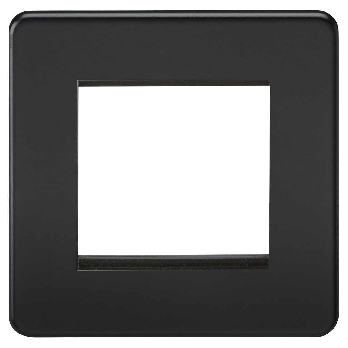 Knightsbridge 1 Gang 2 Module Euro Screwless Faceplate - Matt Black 240434