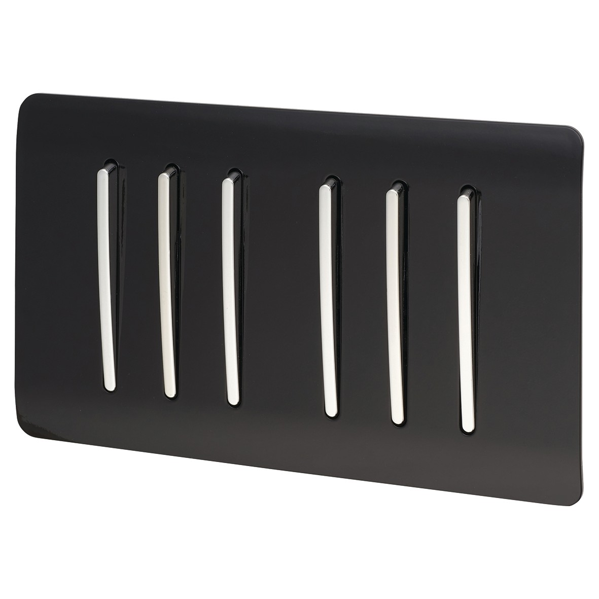 Trendi 10A 6 Gang 2 Way Twin Plate Screwless Switch - Black 245075