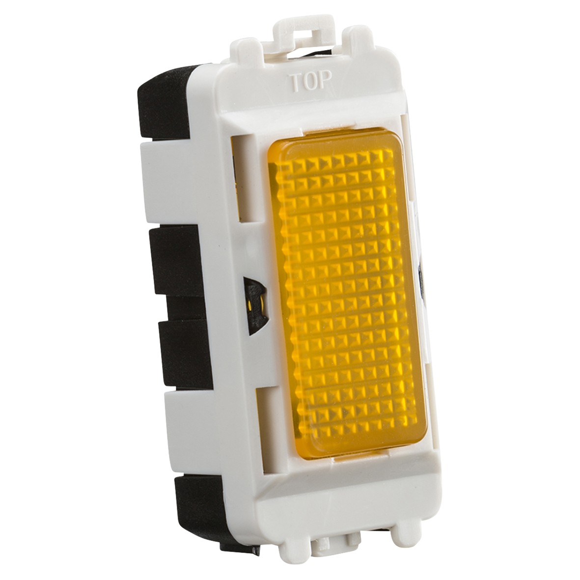 Knightsbridge 230V Amber Indicator Grid Switch - White 245839