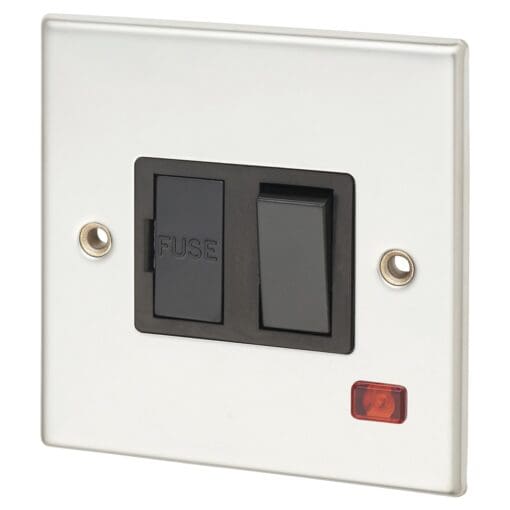 Contactum Connection Unit Switched DP Neon c/w Black Insert 246330