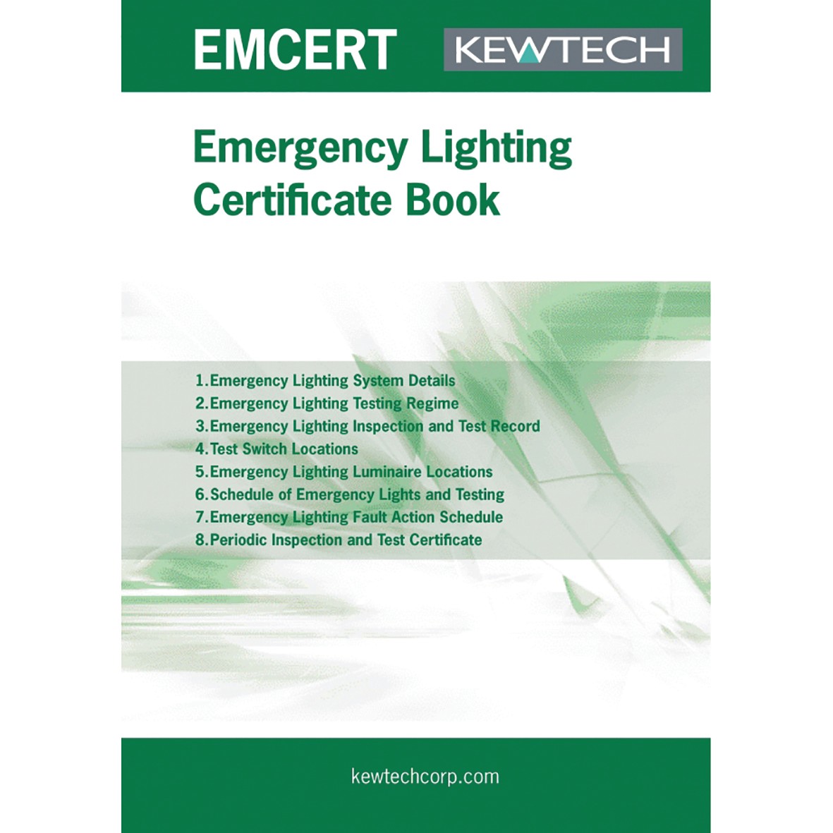 Kewtech Emergency Lighting Installation Certificate Book 252828
