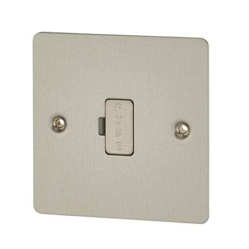 BG Flatplate 13A 1 Gang Unswitched Fuse Spur Unit - Brushed Steel 252922