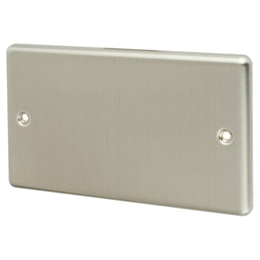 Eurolite Enhance Decorative 2 Gang Blanking Plate - Satin Steel 260975
