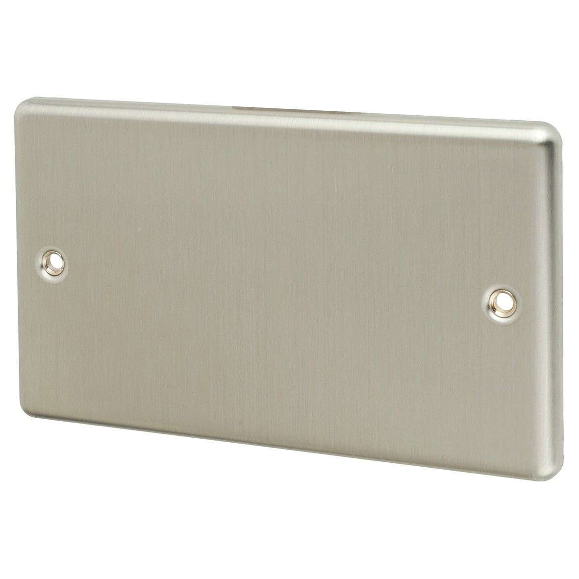 Eurolite Enhance Decorative 2 Gang Blanking Plate - Satin Steel 260975